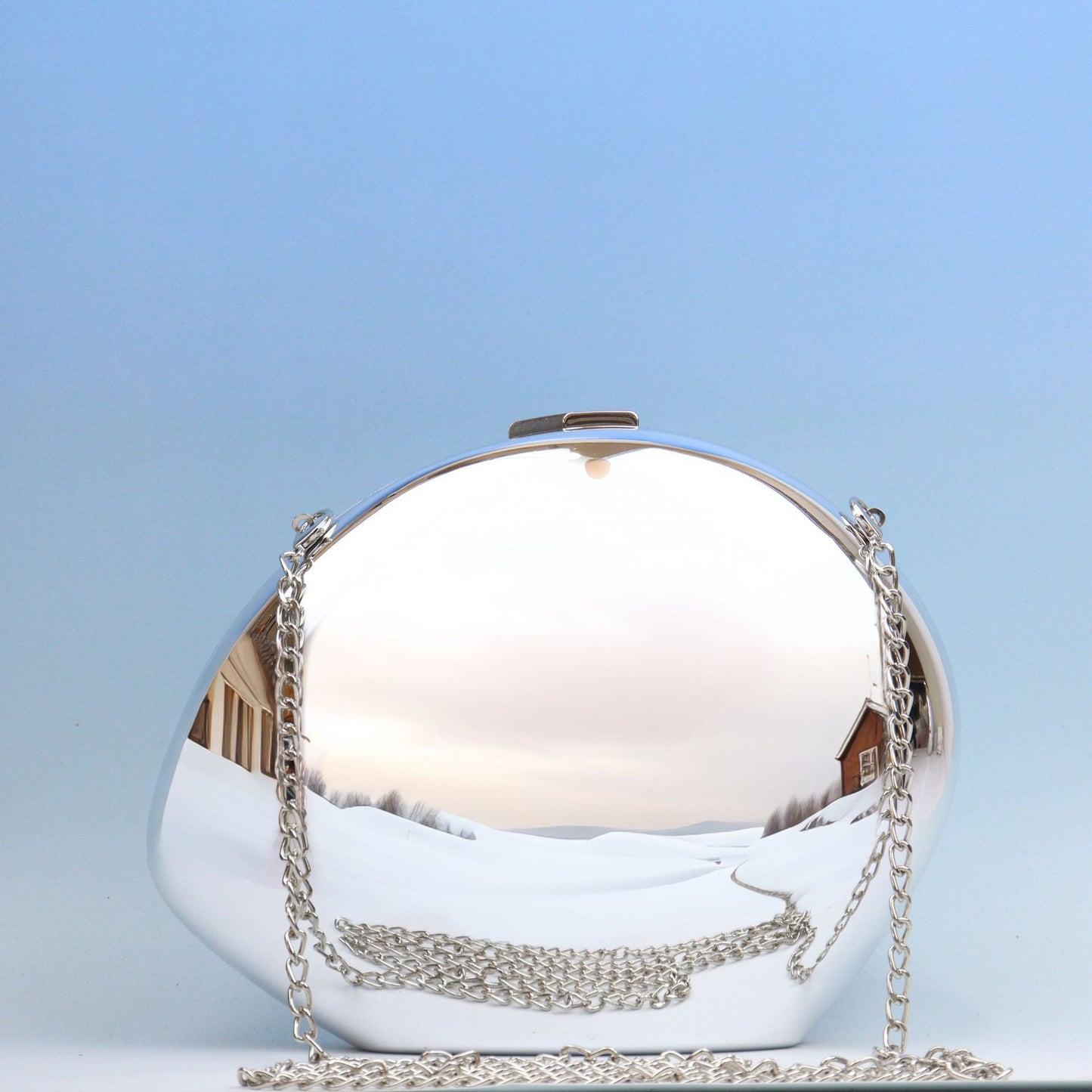 Golden Acrylic Metallic Goose Egg Box Banquet Clutch Bag