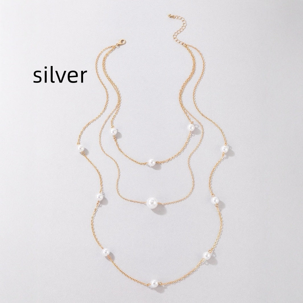 Pearl Long Multi-layer Necklace