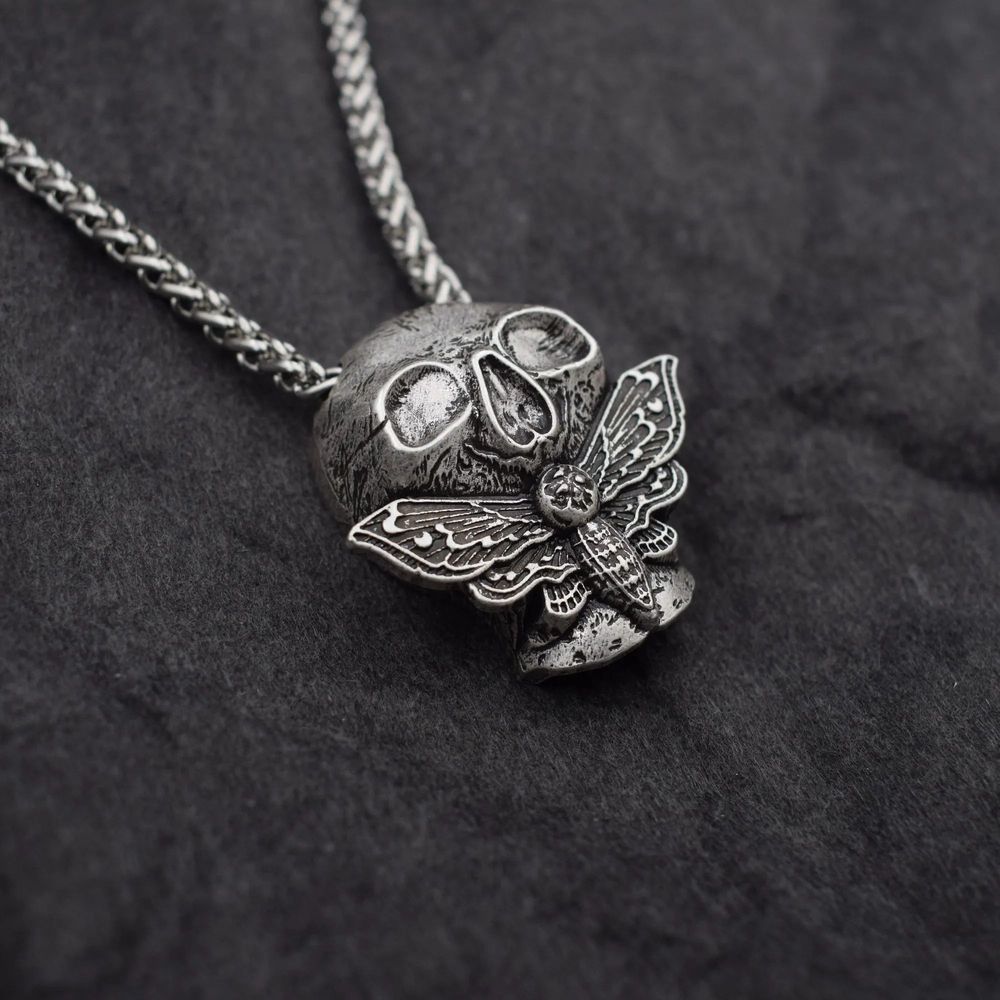 Gothic Style Death Moth Necklace