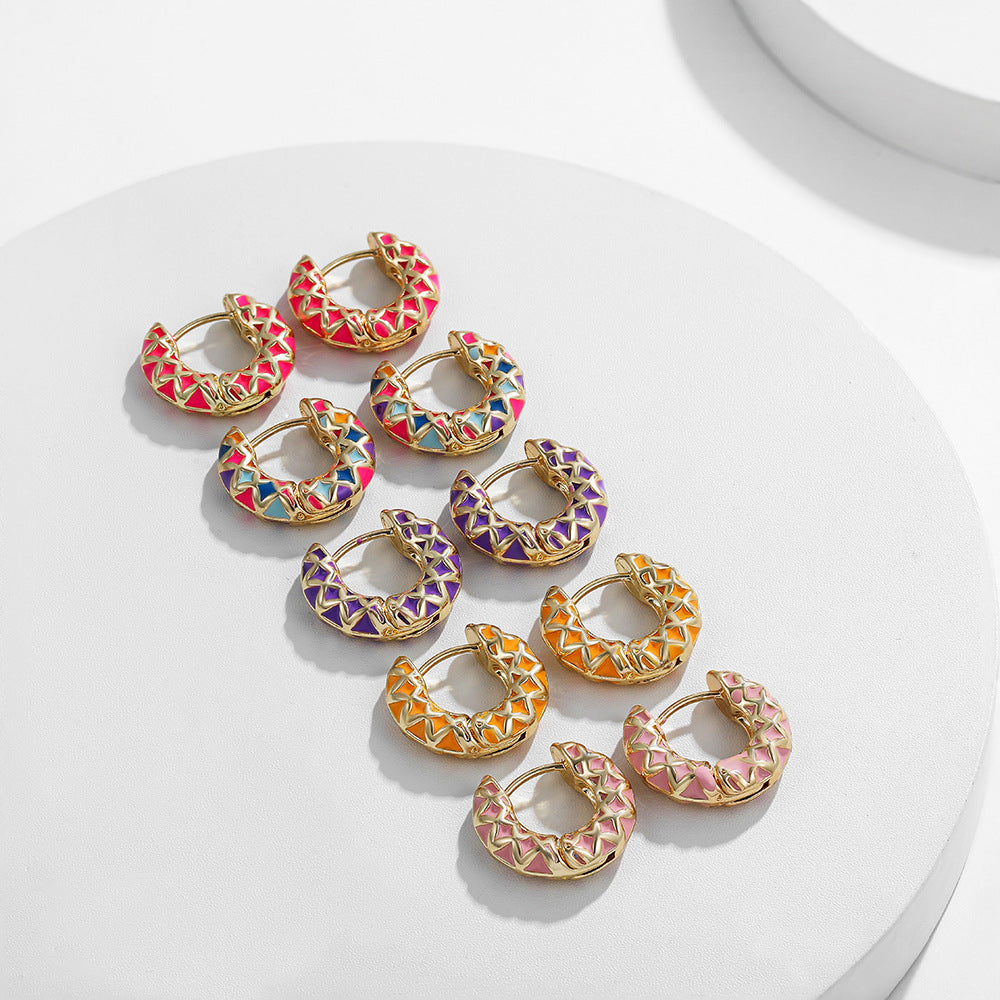 Cute Multi color hoop Earrings