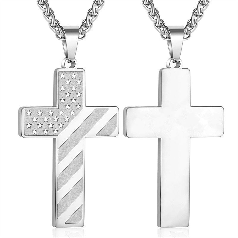 Cross Flag Necklace Letters High Sense Hip Hop