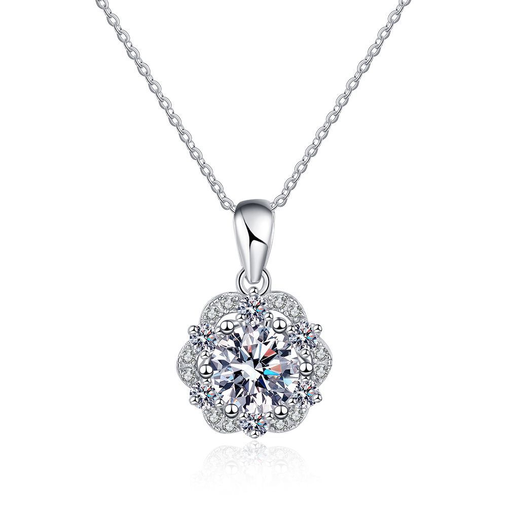 S925 Sterling Silver Pendant Moissanite Necklace