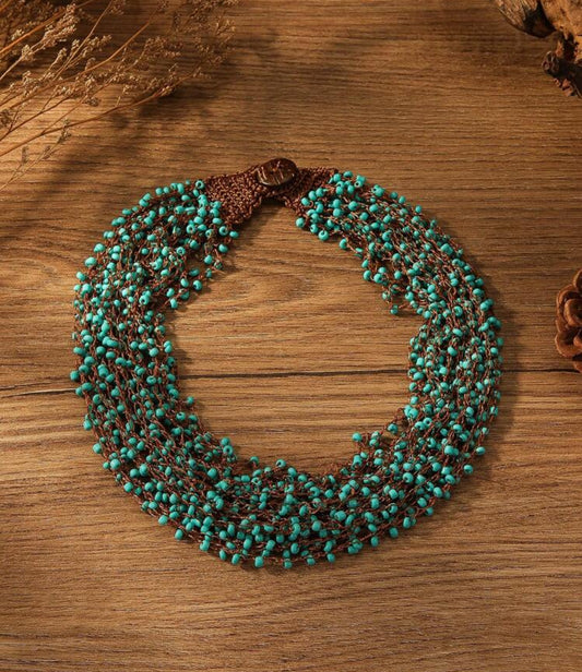 Handmade Beaded Crochet Necklace