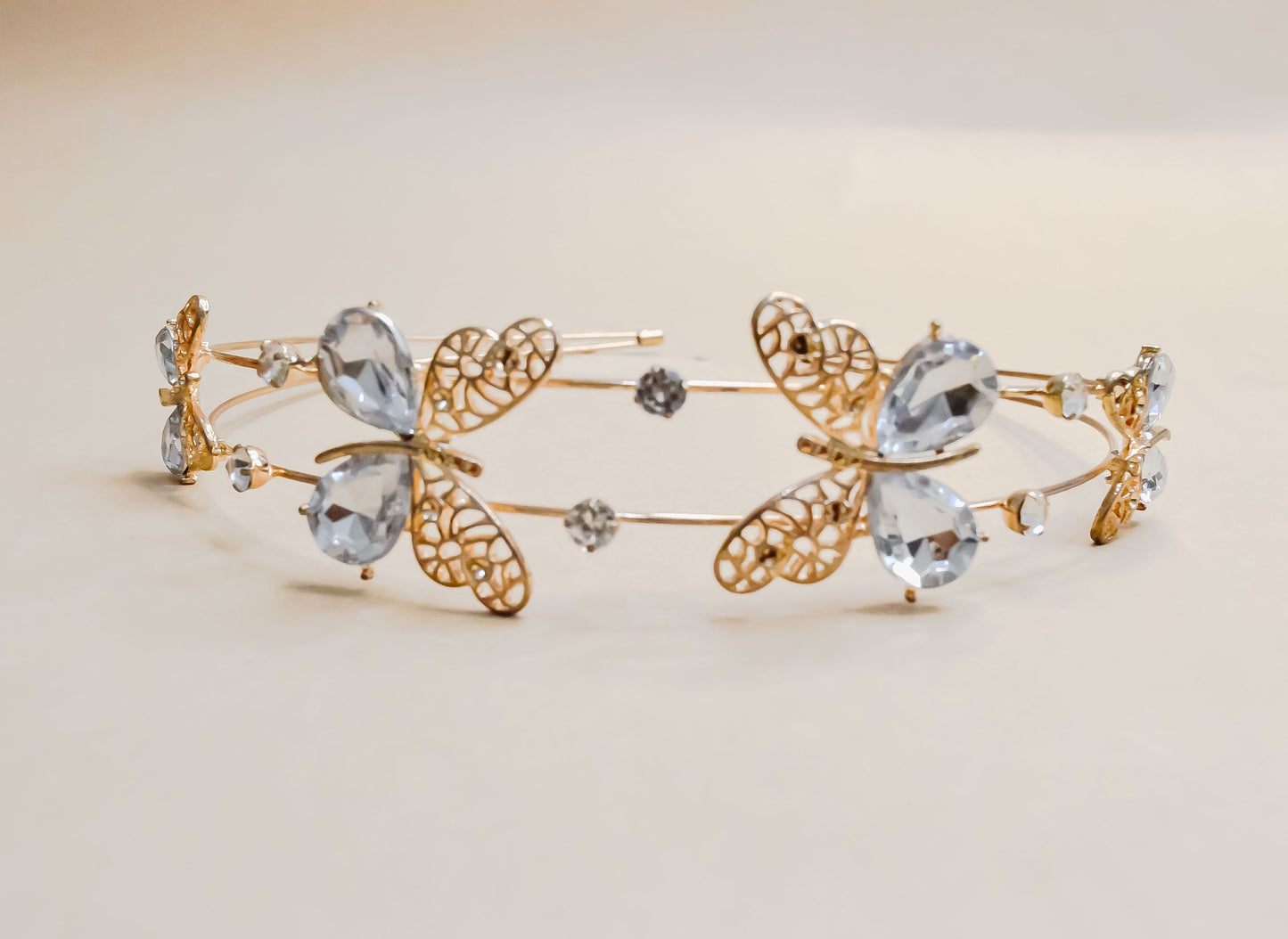 Rhinestone Butterfly Layered Headband