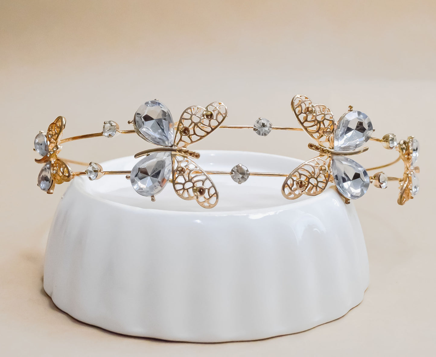 Rhinestone Butterfly Layered Headband