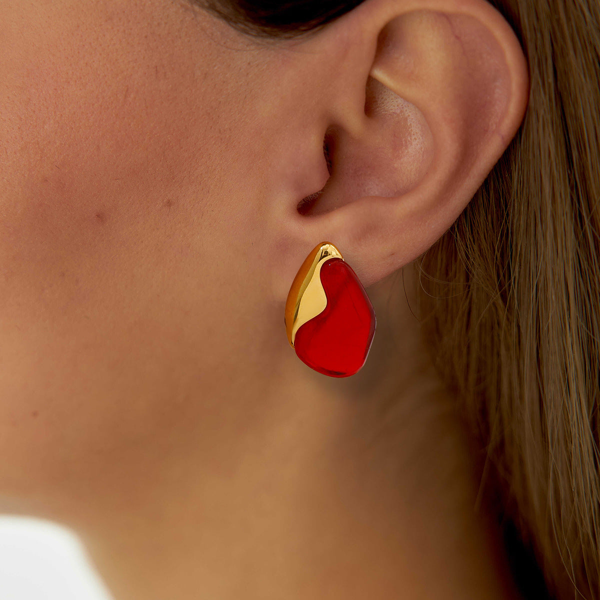 Red Stud Earring