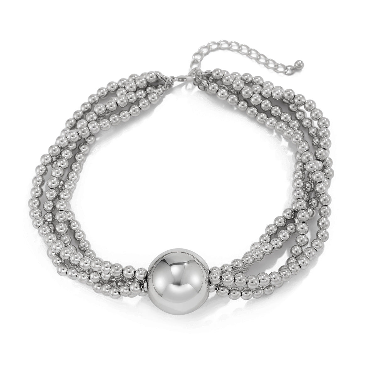 Pearl Multi Layer Exaggerated Ball Pendant Necklace