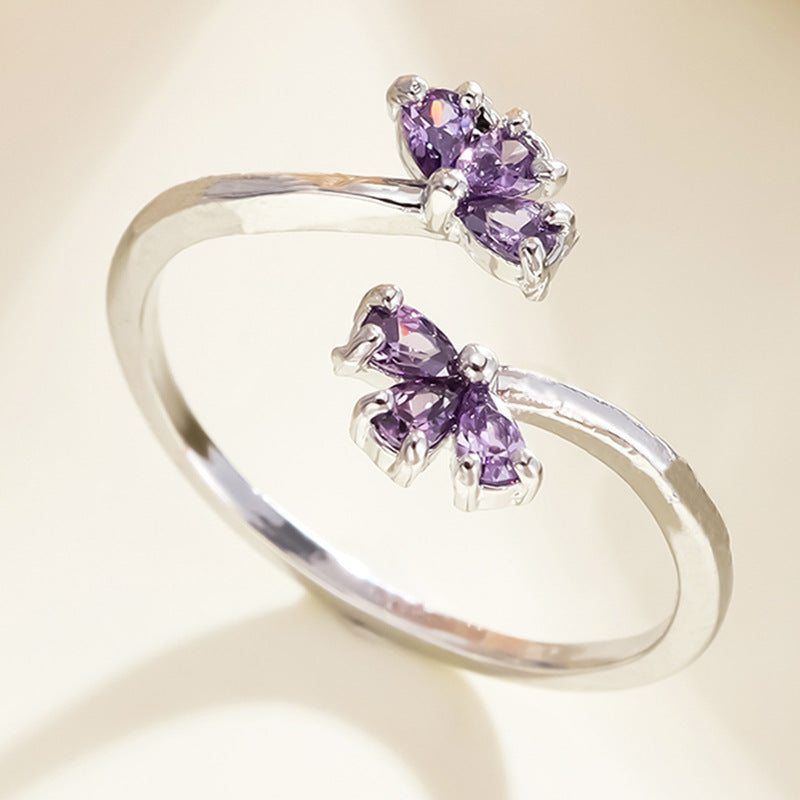 Zircon Purple Petal Ring