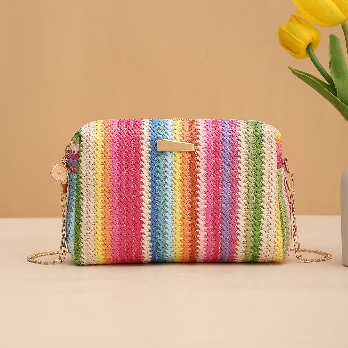 Rainbow Straw Bag