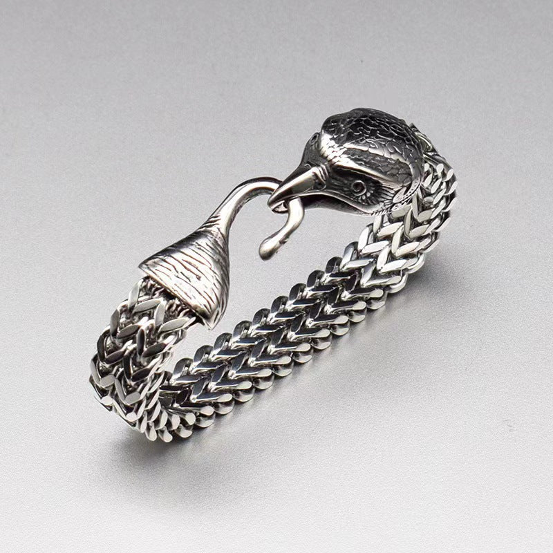 Men's Retro Stainless Steel Bird Head Bracelet