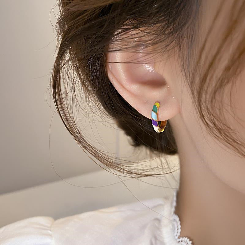 Small Diameter Dripping Color Ear Ring