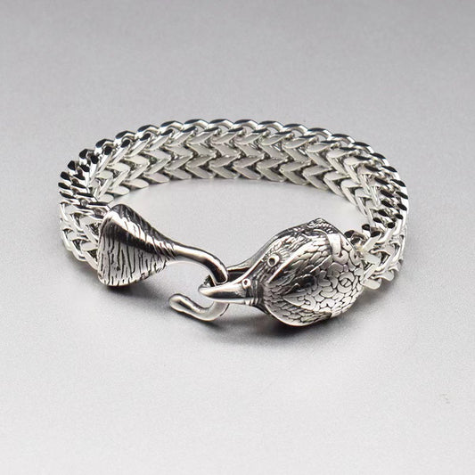 Men's Retro Stainless Steel Bird Head Bracelet