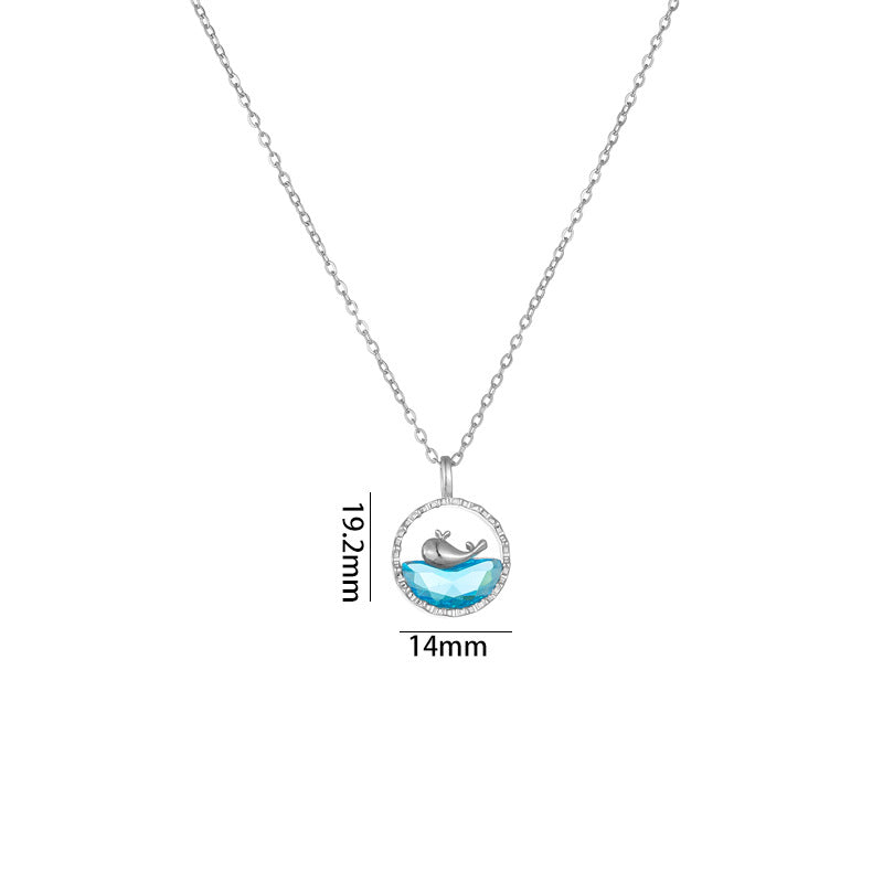 Whale Pendant Clavicle Chain Necklace