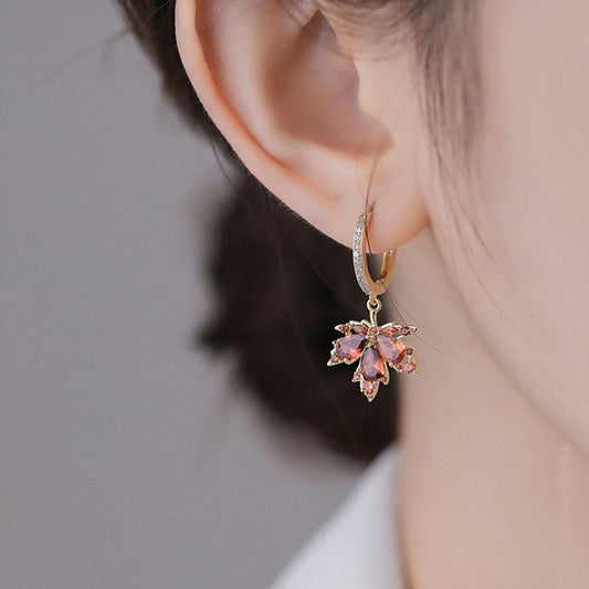 Red Maple Leaf Earrings