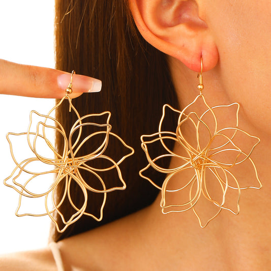 Multi-layer Woven Lotus Earrings