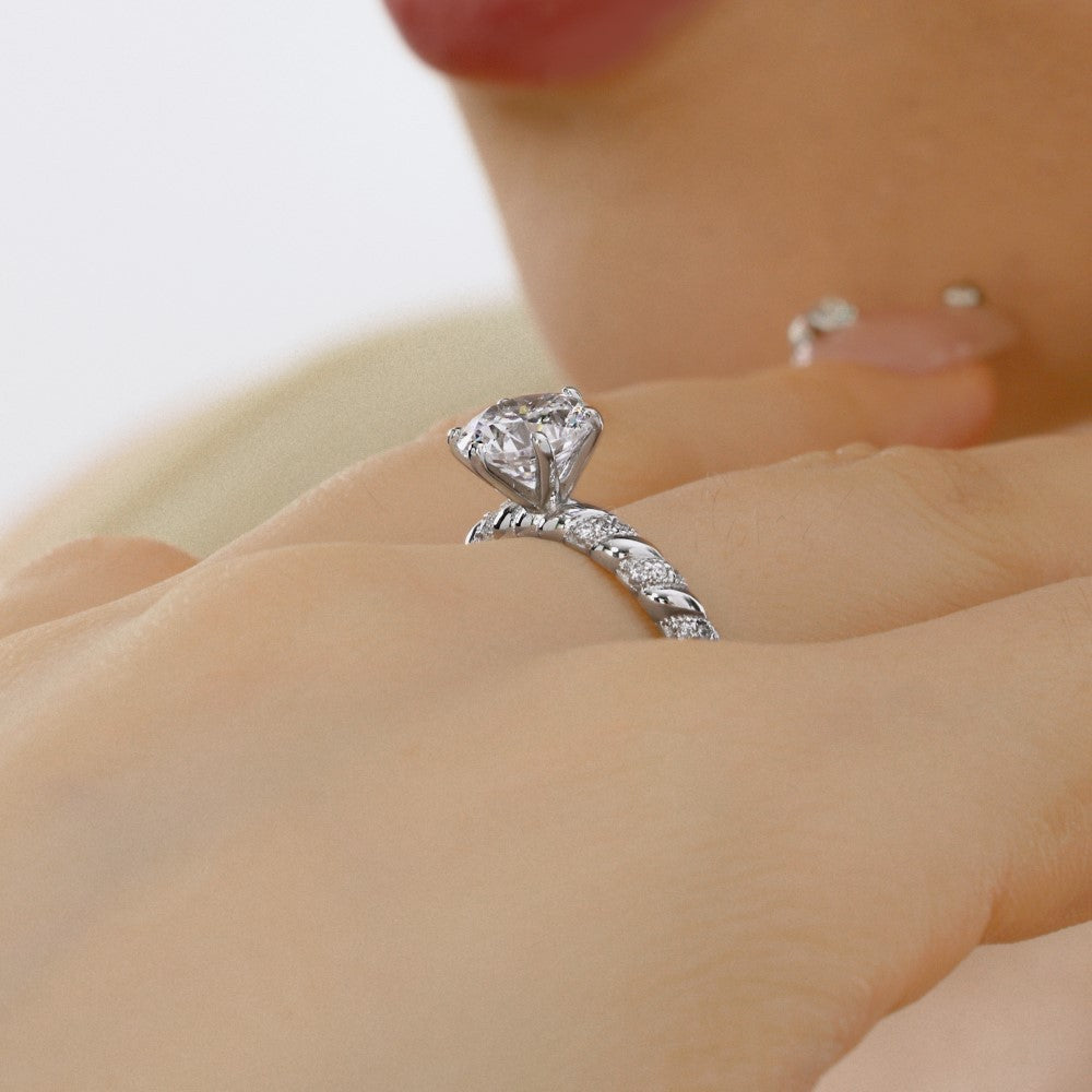 Retro Personalized Electroplated Diamond Silver Ring