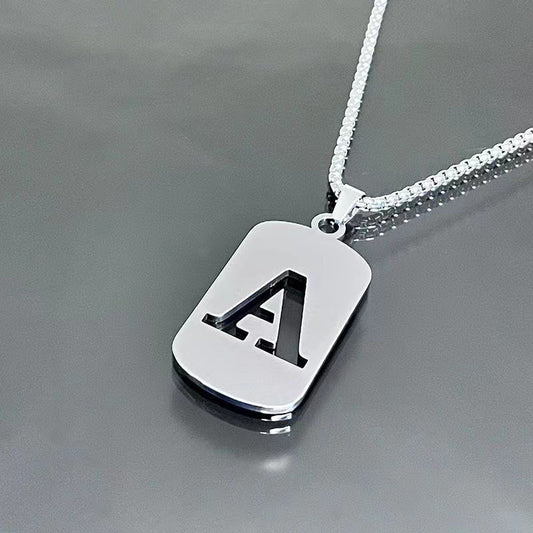 26 Letter Necklace Titanium Steel Necklace For Men And Women