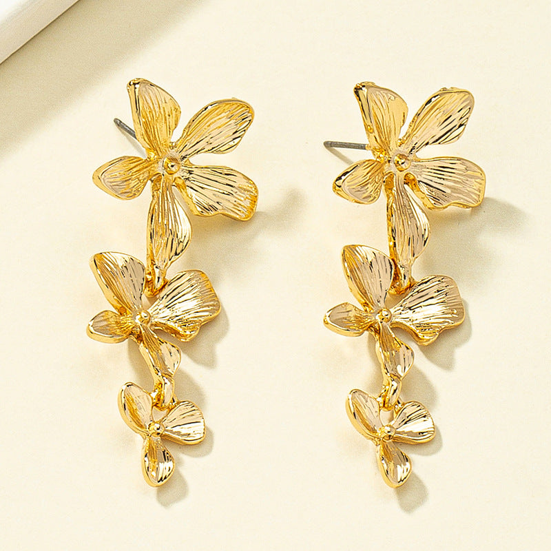 Irregular Exaggerated Long Flower Earrings