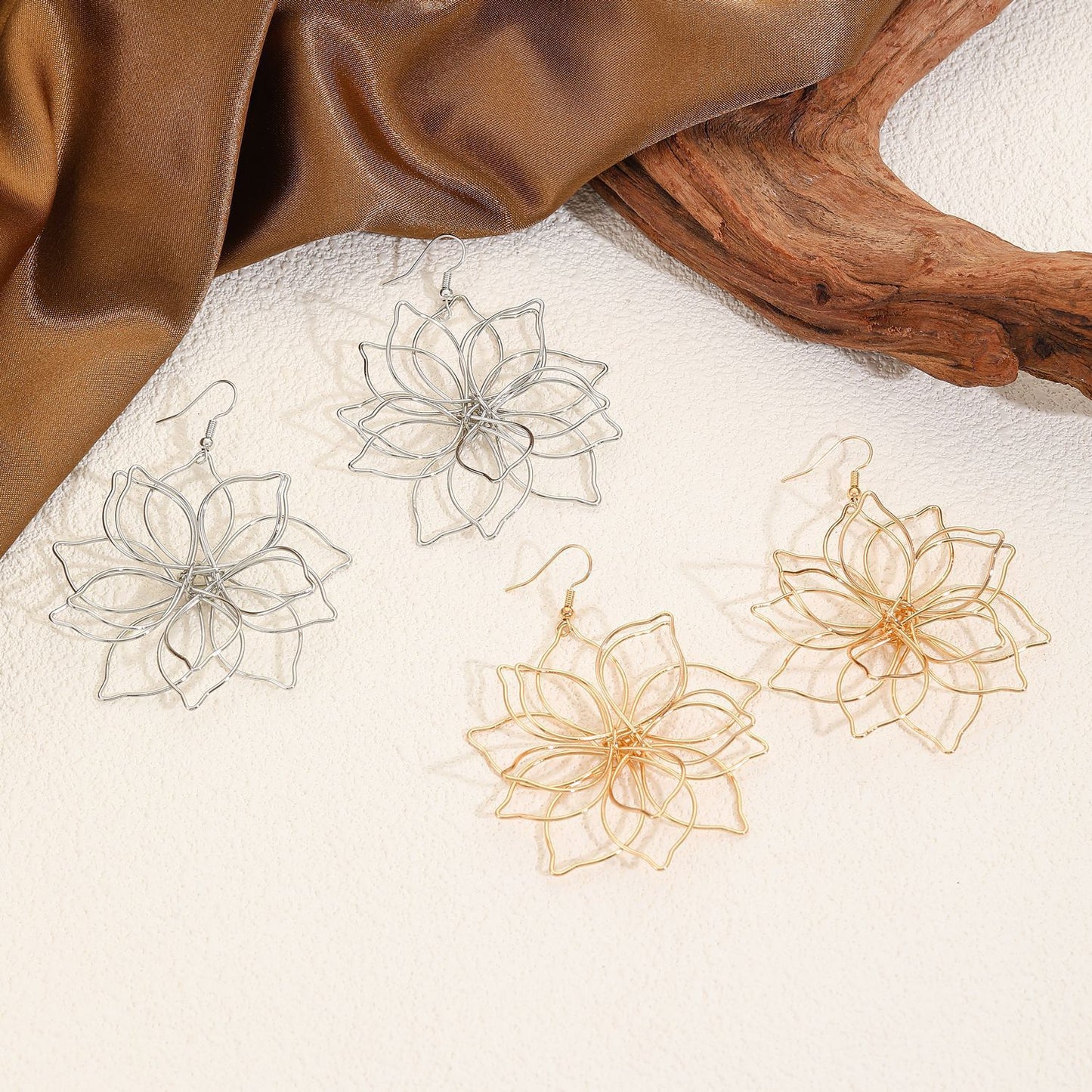 Multi-layer Woven Lotus Earrings