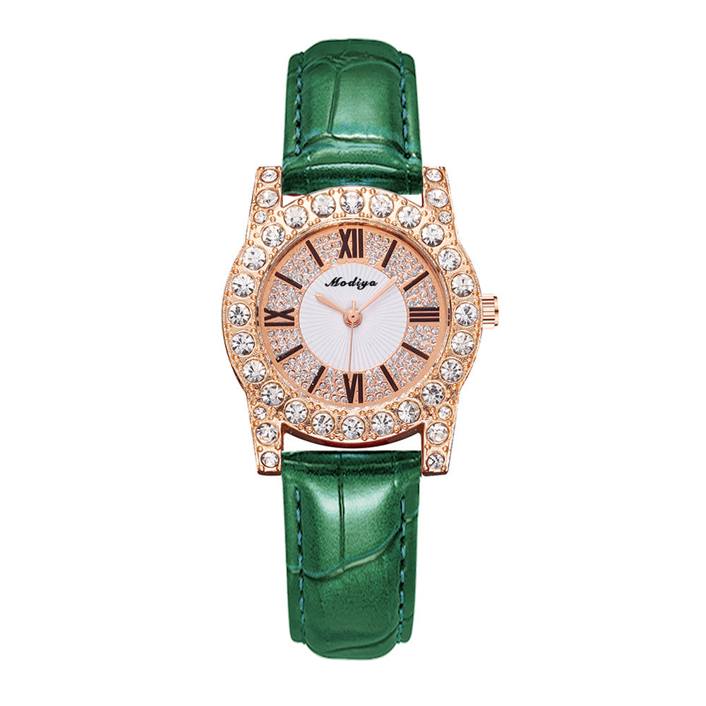 Diamond-embedded Creative Women’s Watch With Roman Scale