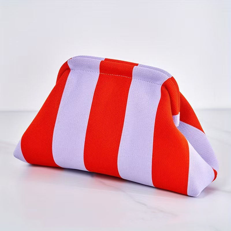 Woven Cloud Bag Commuter's All-matching Rows Storage And Carrying