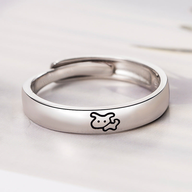 S925 Sterling Silver Love Couple Ring