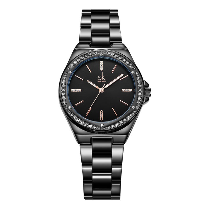 Women's Simple Zircon Quartz Watch