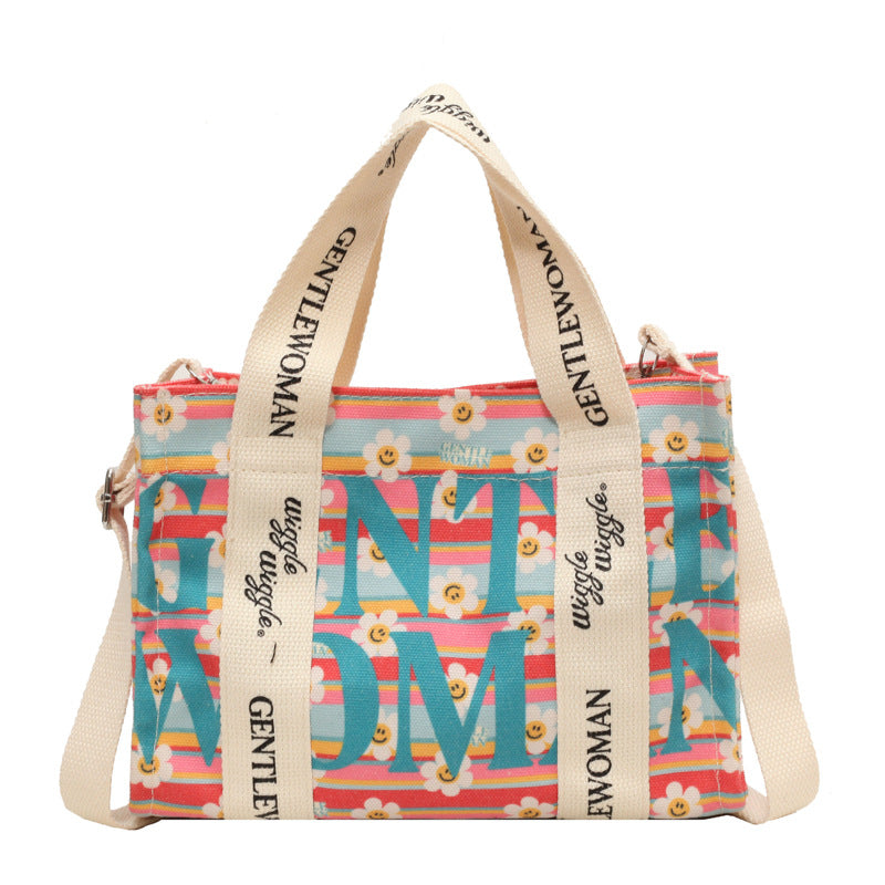 Letter Printed Canvas Bag