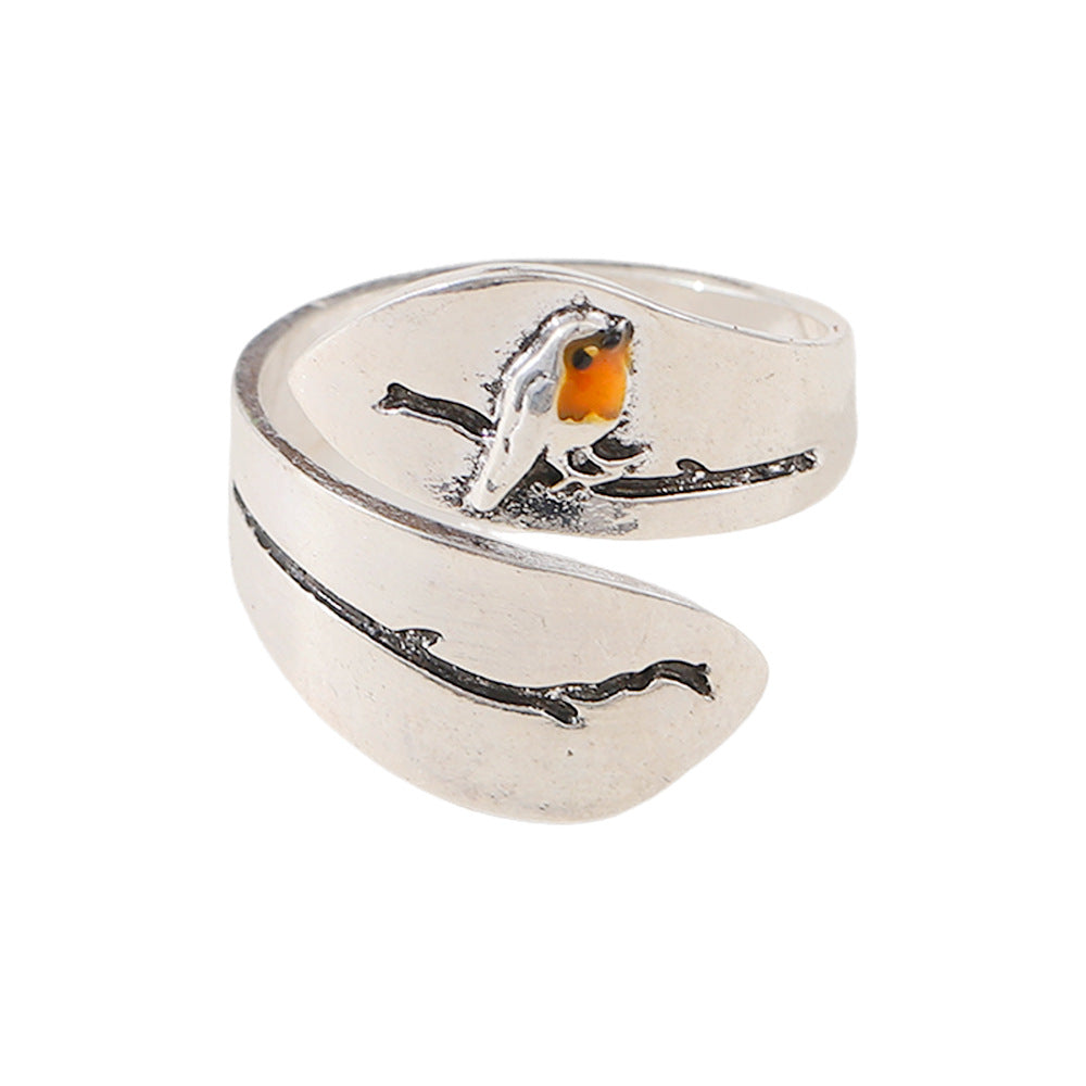 Punk Branch Bird Opening Adjustable Ring