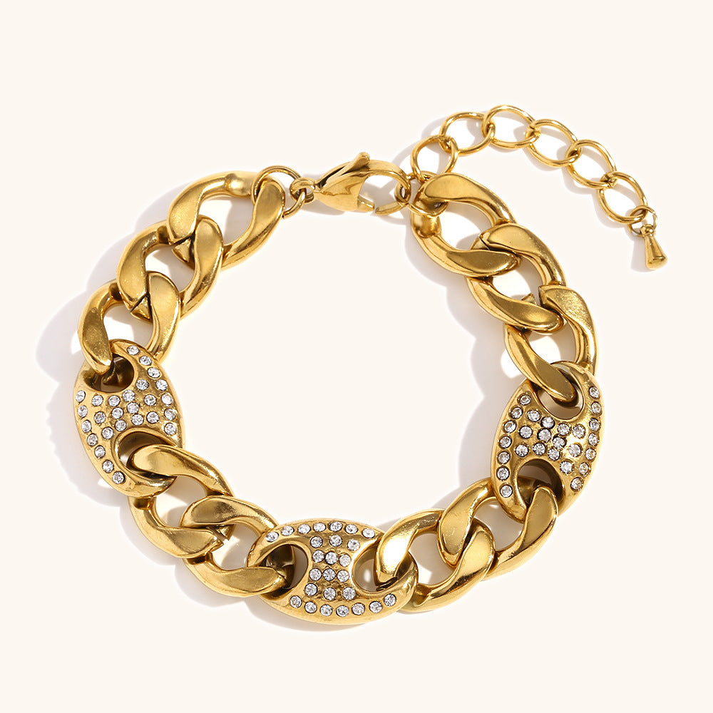 Special-interest Design Personalized Bracelet Stainless Steel 18K Gold Plating
