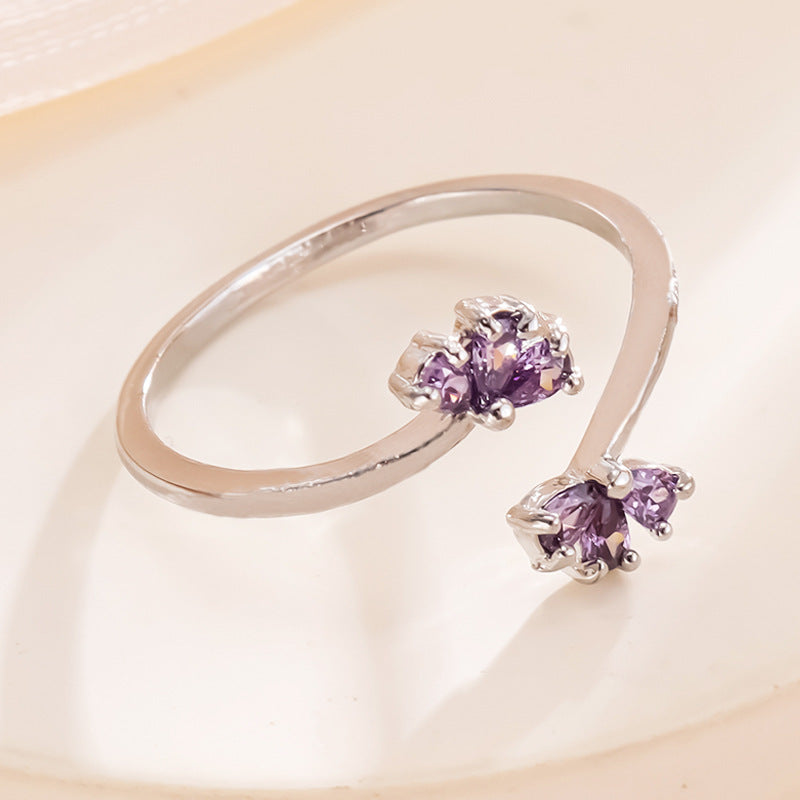 Zircon Purple Petal Ring