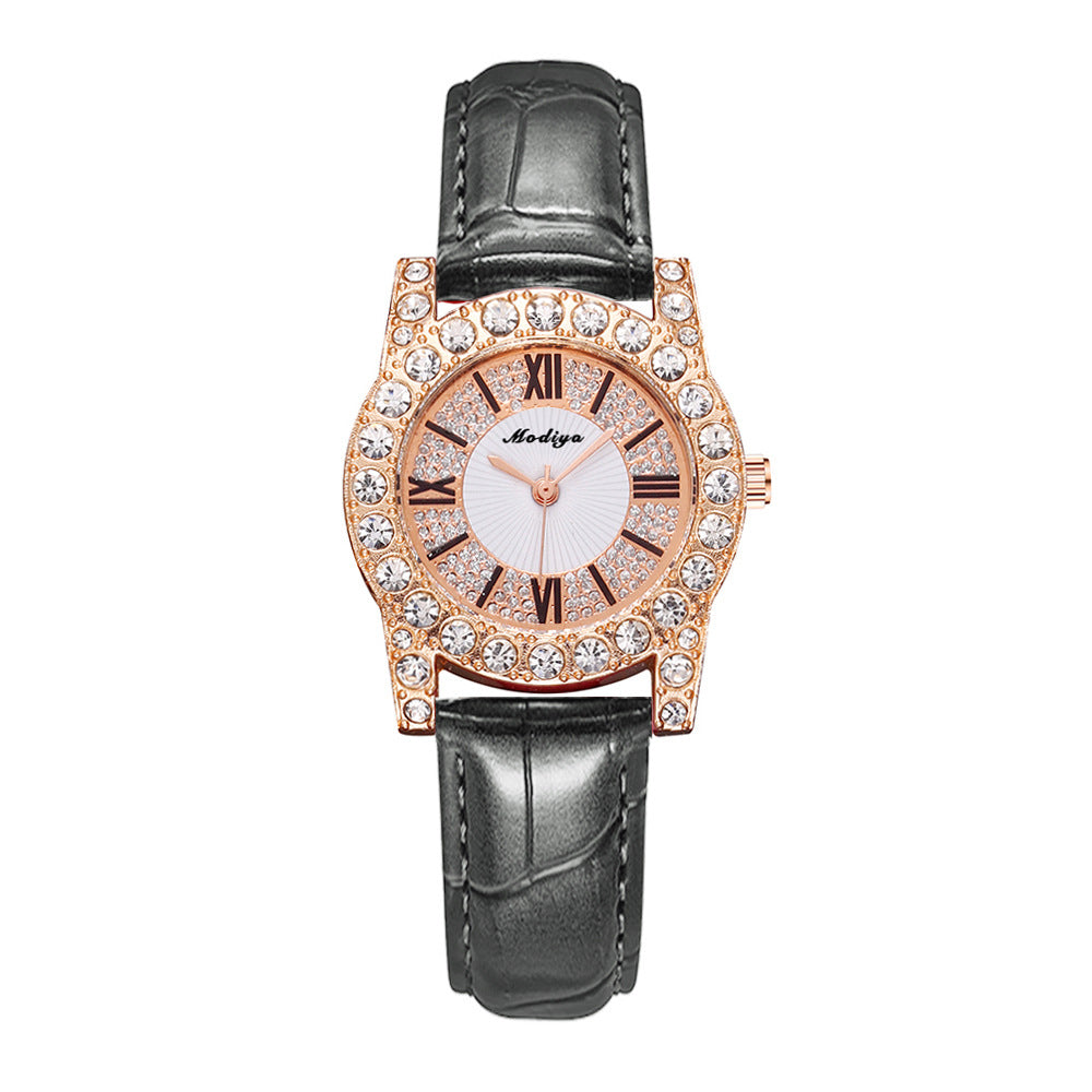 Diamond-embedded Creative Women’s Watch With Roman Scale