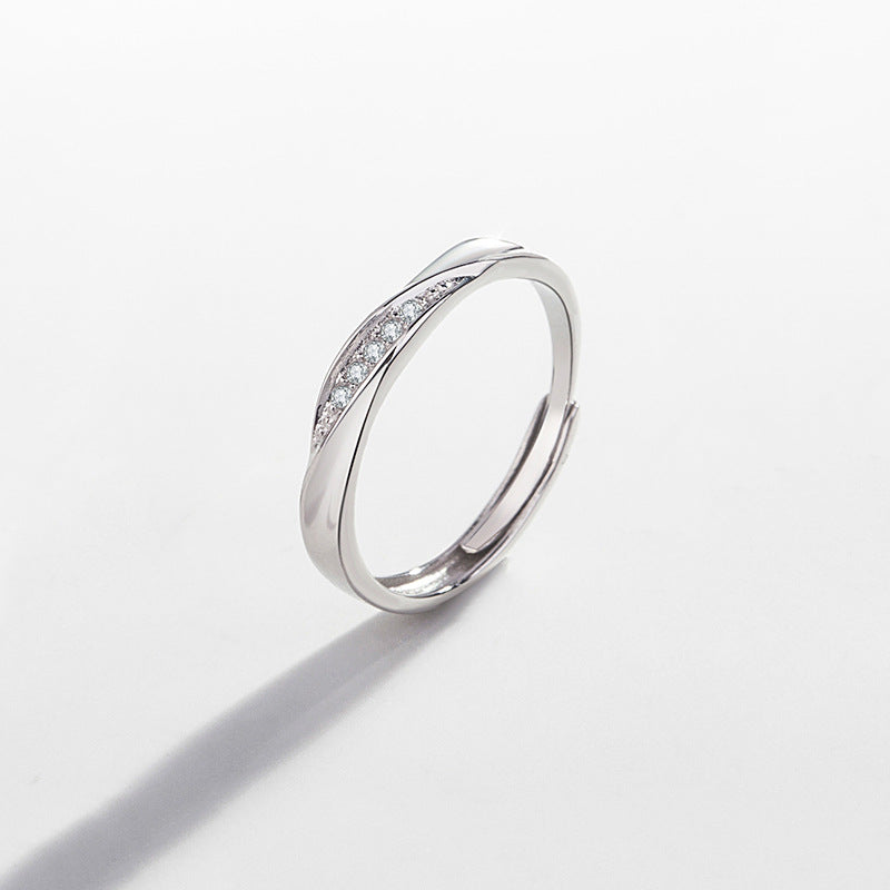 S925 Sterling Silver Love Couple Ring