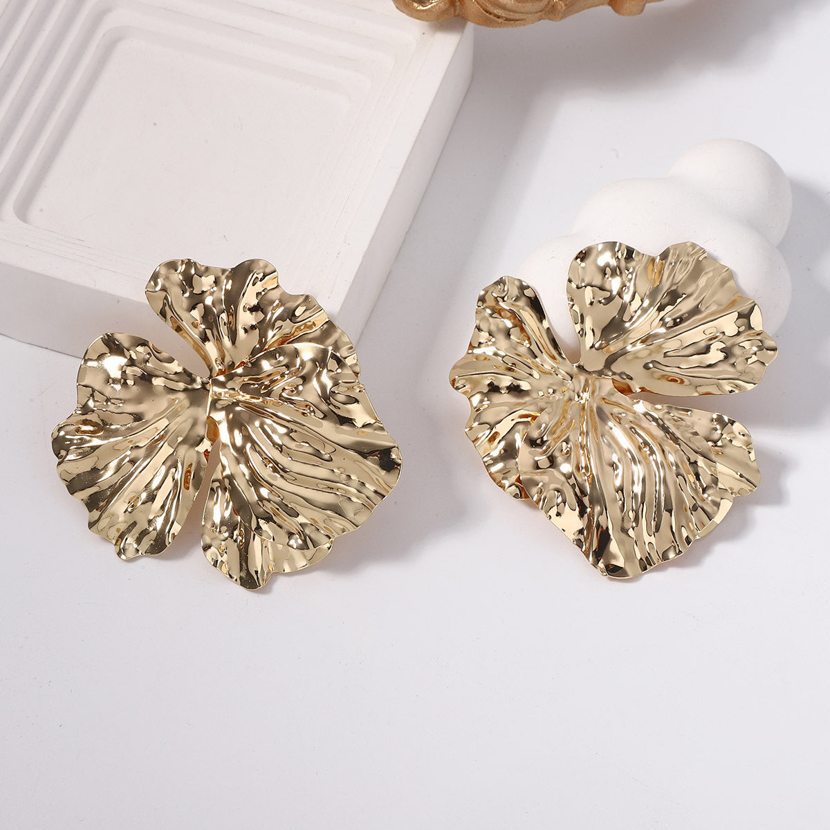 Exaggerated Large Flower Ear Studs