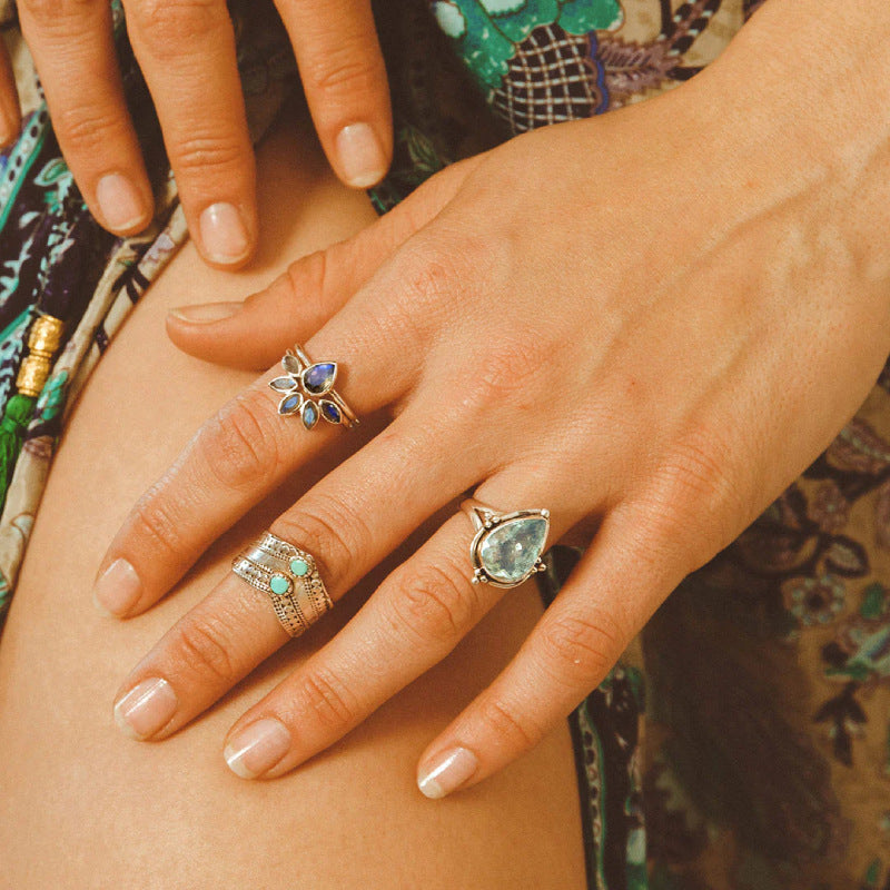 Water Drop Aquamarine Ring