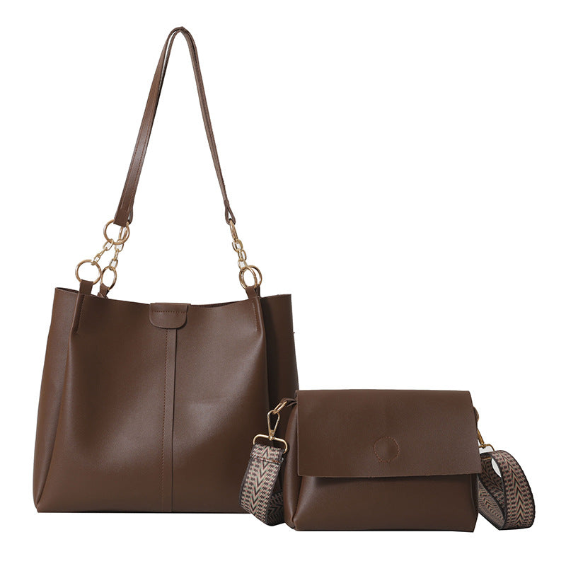 Two-piece Set Large Capacity Totes Work Commuter Texture Bag