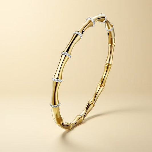 Stainless Steel Colorfast Handmade Colored Bamboo Bracelet