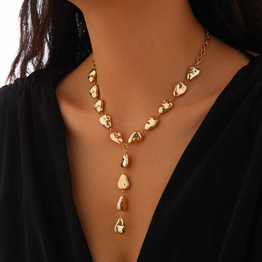 Irregular Baroque Y-shaped Water Drop Necklace