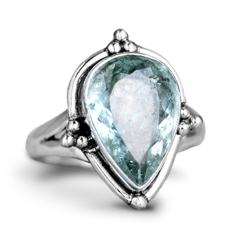 Water Drop Aquamarine Ring