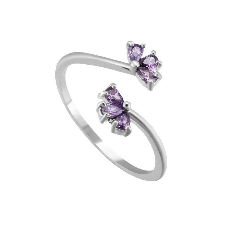 Zircon Purple Petal Ring