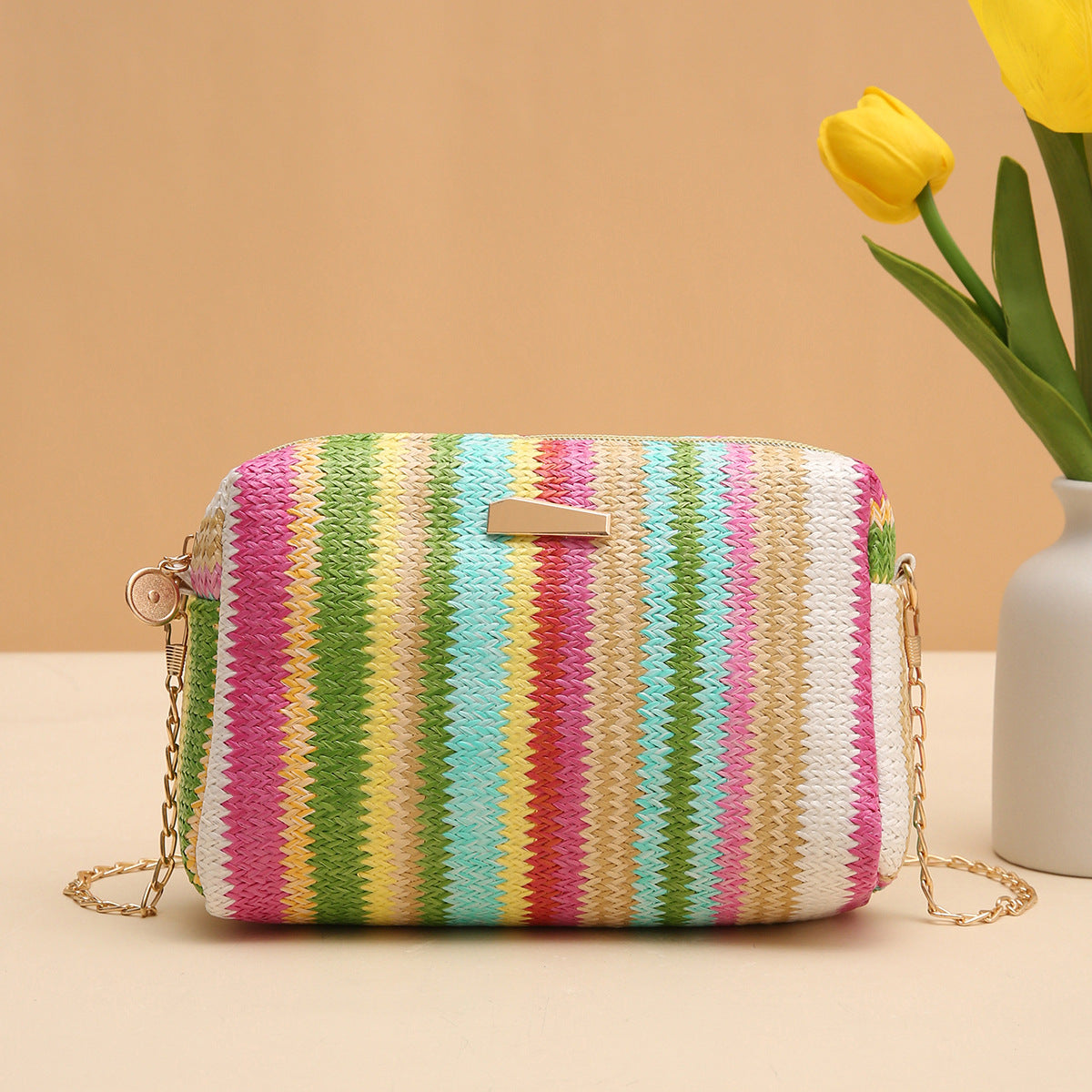 Rainbow Straw Bag