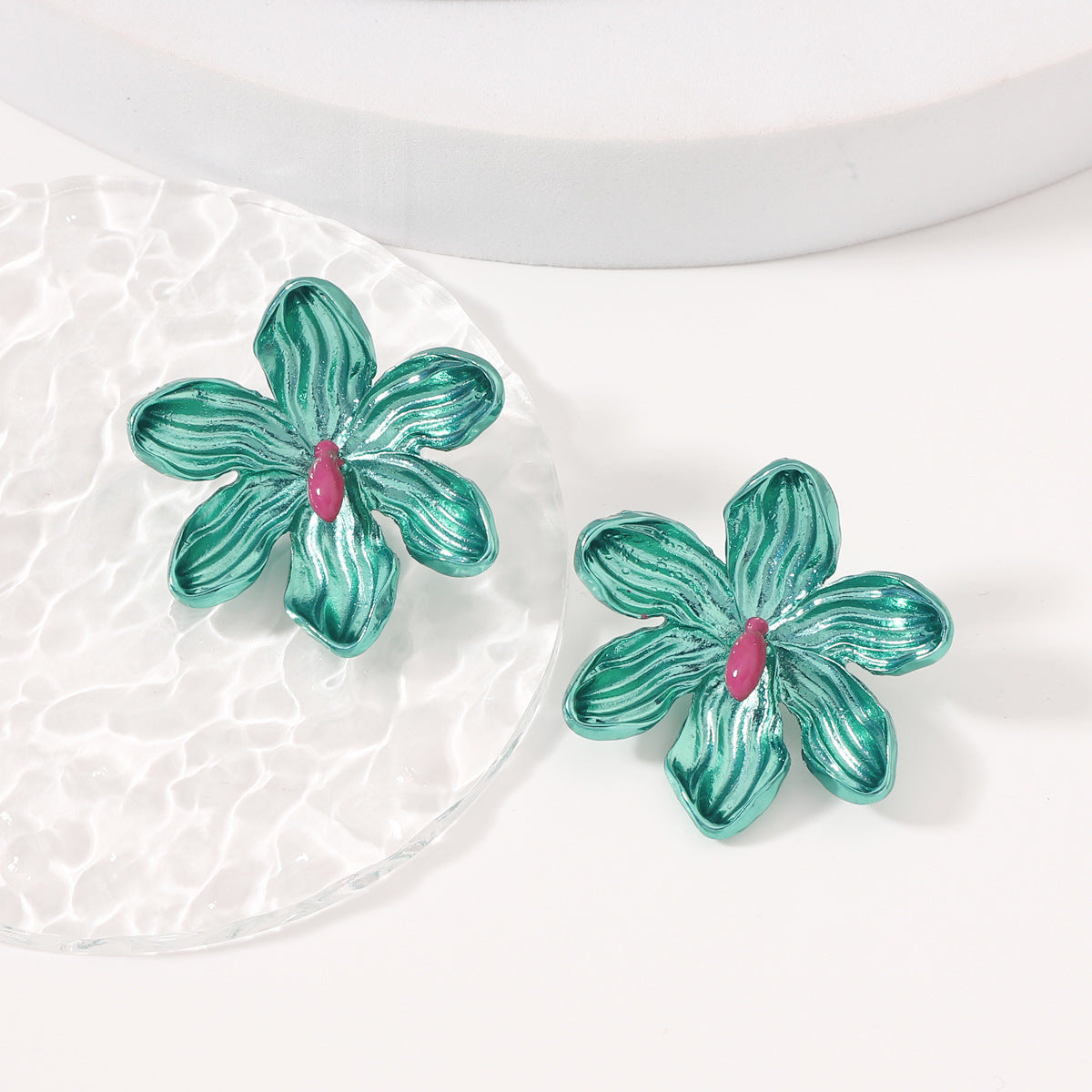 Oil-spot Glaze Flowers Earrings