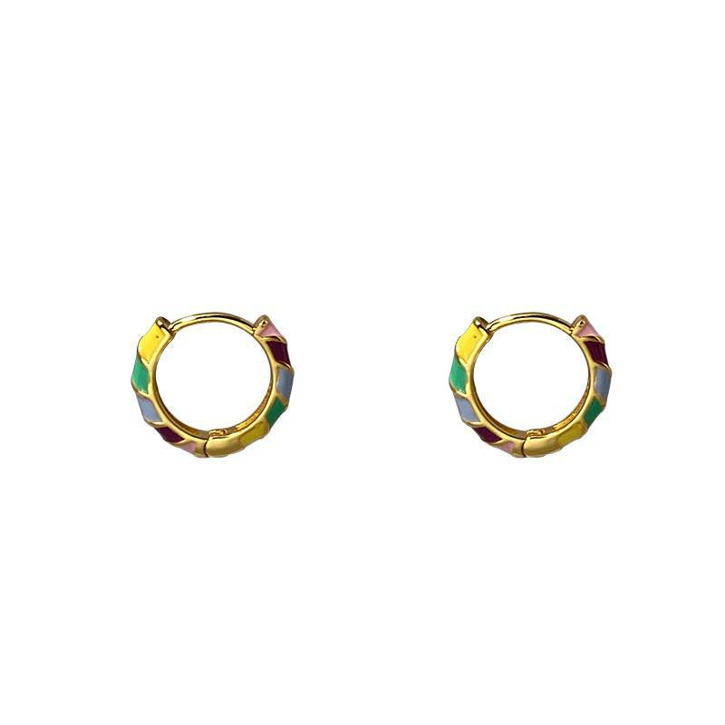 Small Diameter Dripping Color Ear Ring