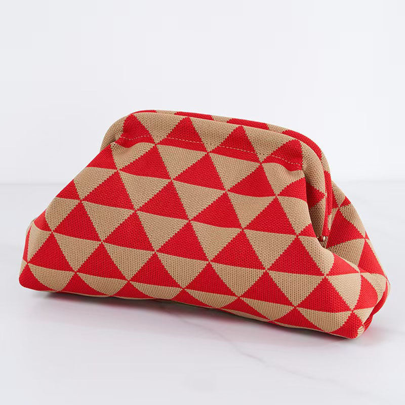 Woven Cloud Bag Commuter's All-matching Rows Storage And Carrying