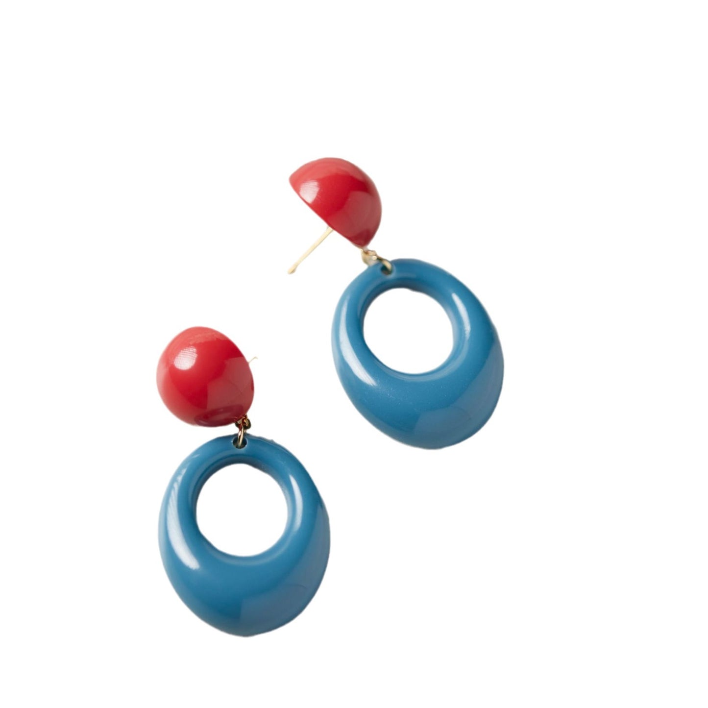 Retro Circle Contrast Color Earrings