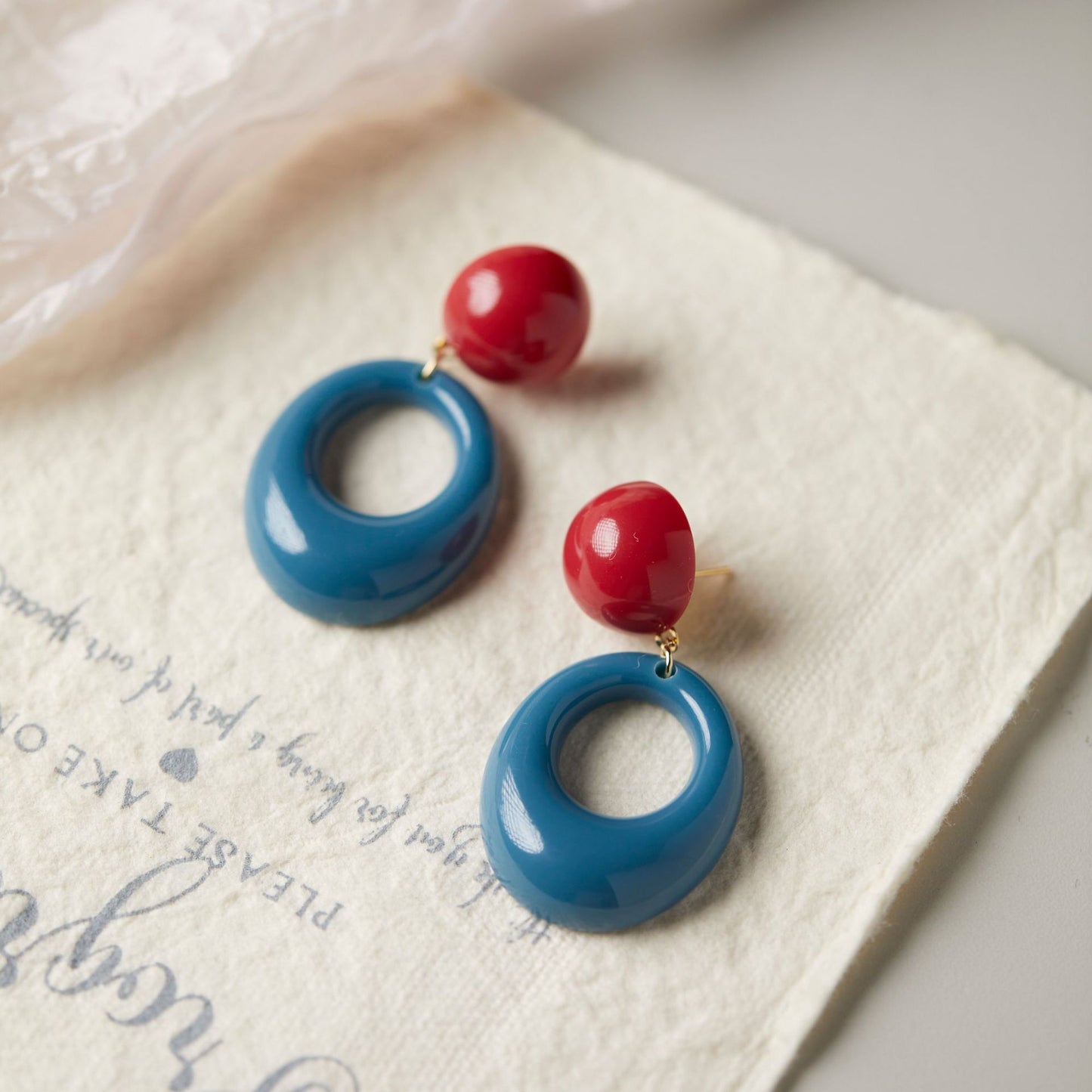 Retro Circle Contrast Color Earrings