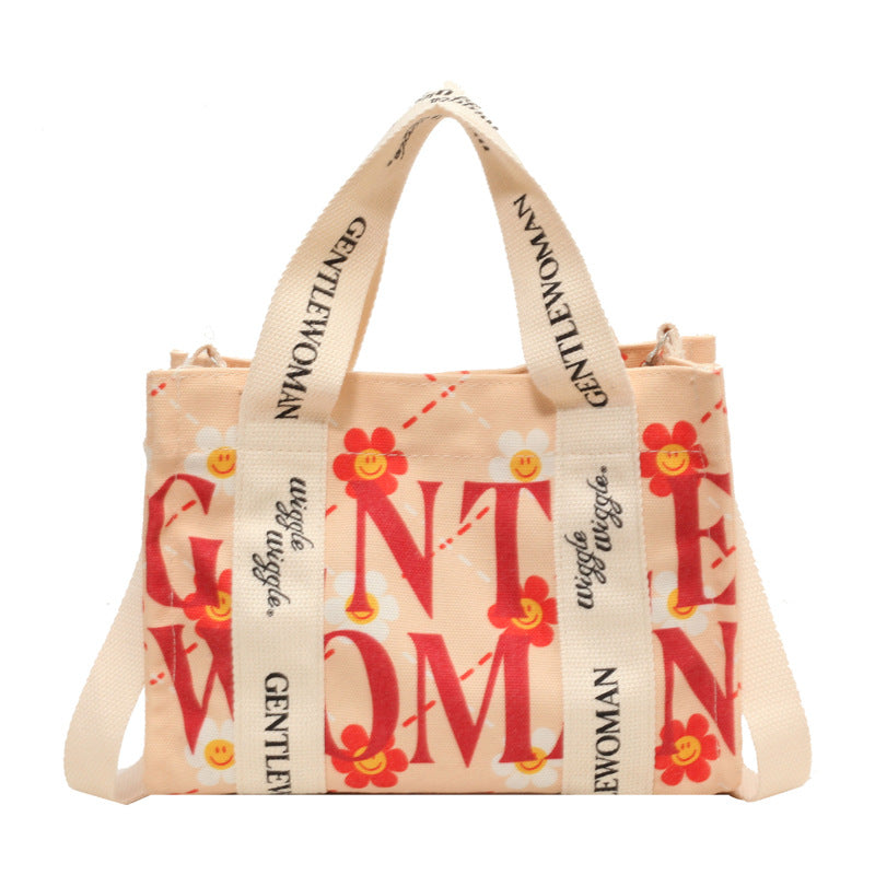 Letter Printed Canvas Bag