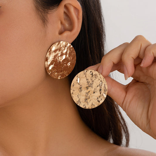 Ornament Exaggerated Corrugated Hemp Surface Round Studs