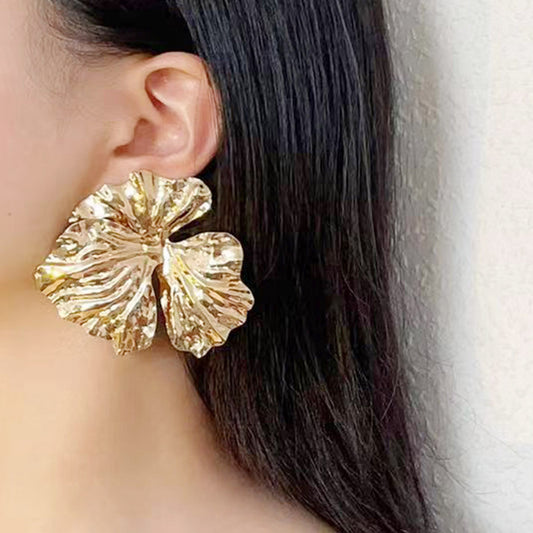 Exaggerated Large Flower Ear Studs