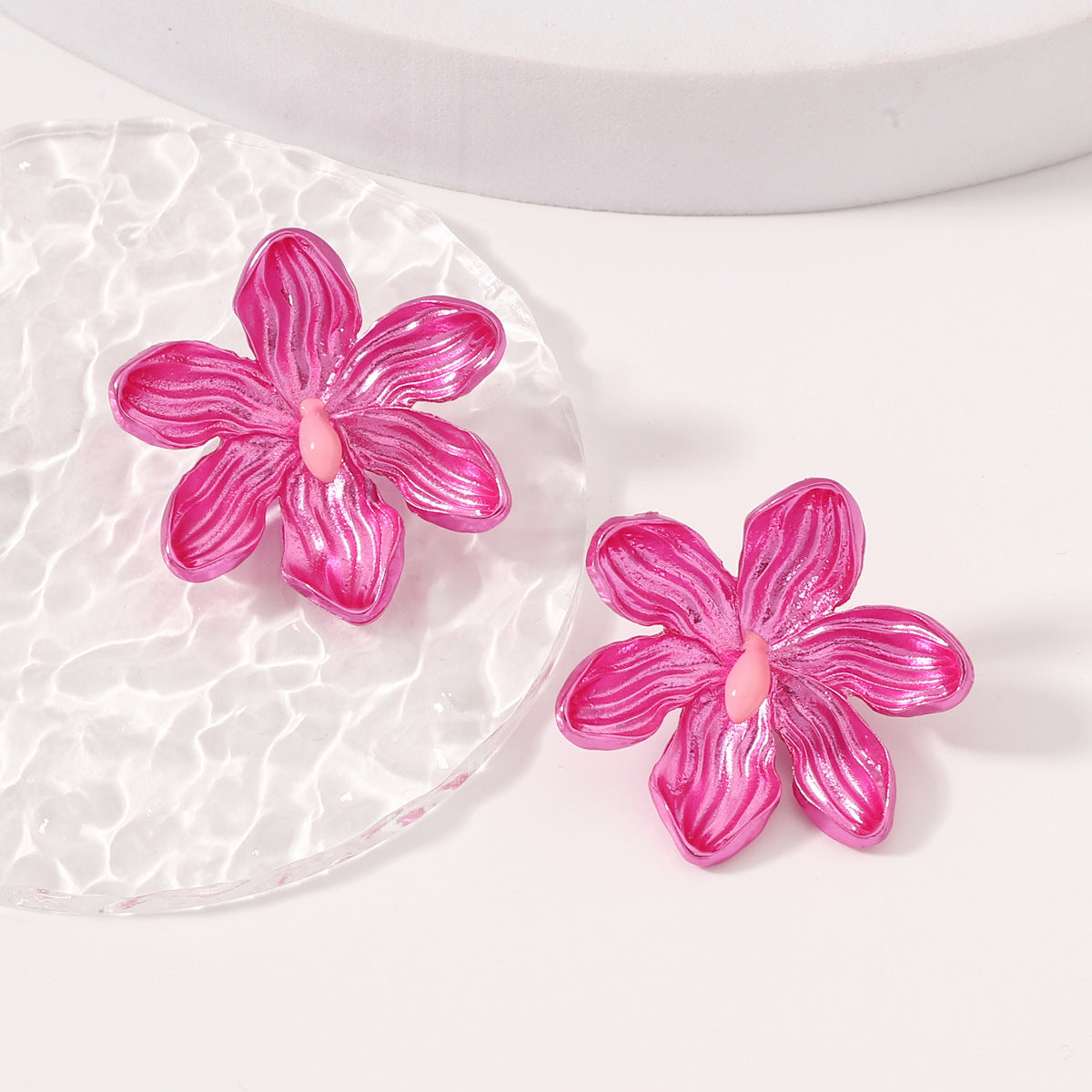 Oil-spot Glaze Flowers Earrings